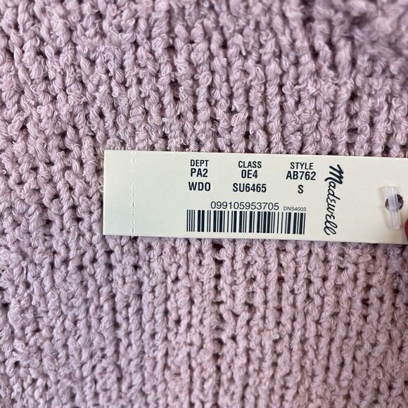 NWT Madewell Montford Pale Pink Fringe‎ Cream Sweater AB762 FA2020 Size S - Picture 8 of 10